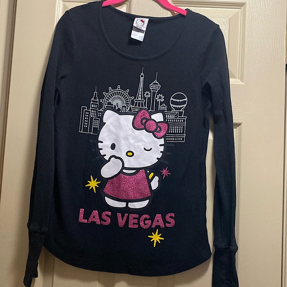 Hello Kitty,  Las Vegas, long sleeve black shirt size large